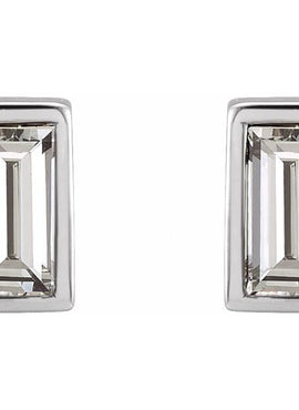 14K White Gold .07 CTW Natural Diamond Bezel-Set Earrings