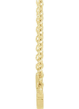 14K Yellow Gold 22x11.5 mm Sideways Cross 16-18