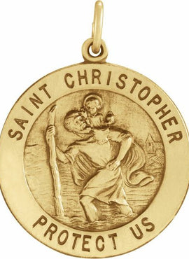 Sterling Silver 15 mm St. Christopher Medal 18” Necklace