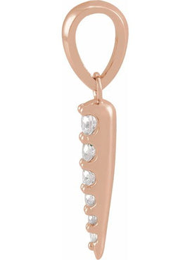 14K Rose Gold 1/10 CTW Natural Diamond Spike 16-18