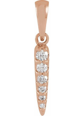 14K Rose Gold 1/10 CTW Natural Diamond Spike 16-18