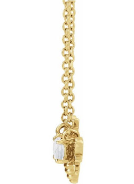 14K Yellow Gold Natural White Sapphire Bee 16