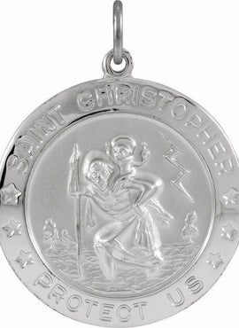 Sterling Silver 25 mm St. Christopher Medal
