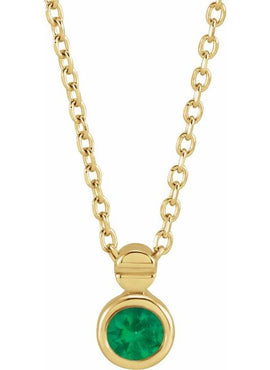 Sterling Silver Natural Emerald Pendant