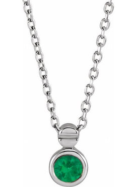 Sterling Silver Natural Emerald Pendant
