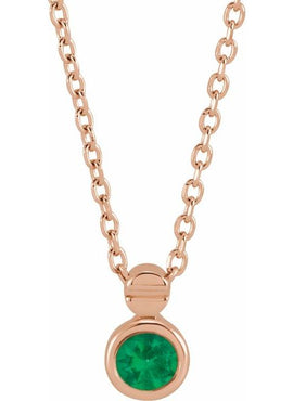 Sterling Silver Natural Emerald Pendant