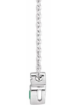 Sterling Silver Natural Emerald Pendant