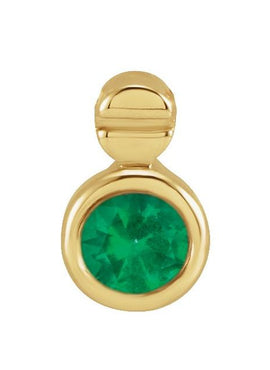 Sterling Silver Natural Emerald Pendant