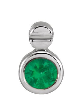 Sterling Silver Natural Emerald Pendant