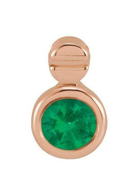 Sterling Silver Natural Emerald Pendant
