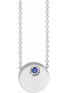 Sterling Silver Natural Blue Zircon 16-18