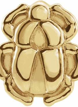14K White Gold Tiny Scarab Earring