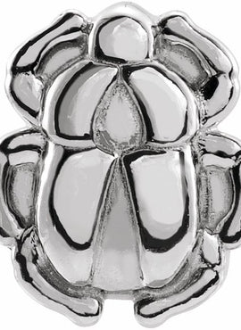 14K White Gold Tiny Scarab Earring