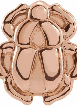 14K White Gold Tiny Scarab Earring