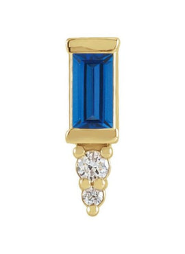 Platinum Natural Blue Sapphire & .03 CTW Natural Diamond Bar Earrings