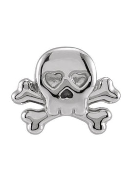 14K Yellow Gold Petite Skull & Crossbones Earrings
