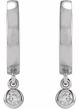 14K Yellow Gold 1/5 CTW Natural Diamond Hinged Hoop Earrings