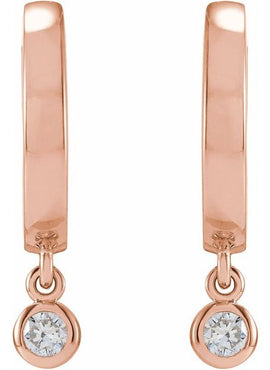 14K Yellow Gold 1/5 CTW Natural Diamond Hinged Hoop Earrings