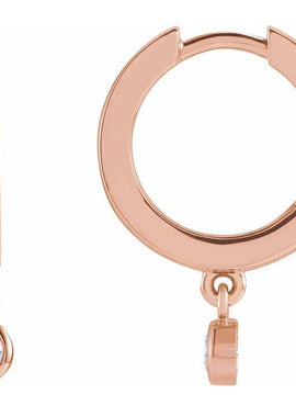 14K Yellow Gold 1/5 CTW Natural Diamond Hinged Hoop Earrings