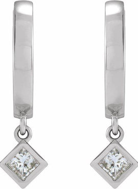 14K Yellow Gold 1/5 CTW Natural Diamond Hinged Hoop Earrings