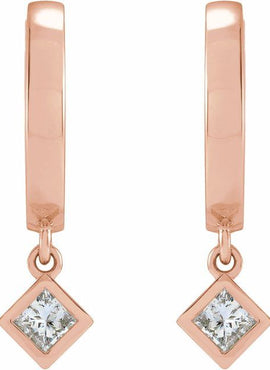 14K Yellow Gold 1/5 CTW Natural Diamond Hinged Hoop Earrings