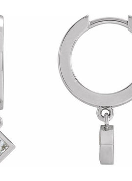 14K Yellow Gold 1/5 CTW Natural Diamond Hinged Hoop Earrings