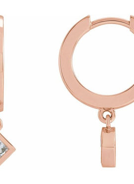 14K Yellow Gold 1/5 CTW Natural Diamond Hinged Hoop Earrings