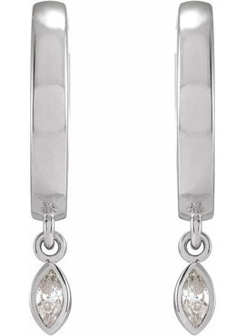 14K Yellow Gold 1/5 CTW Natural Diamond Hinged Hoop Earrings