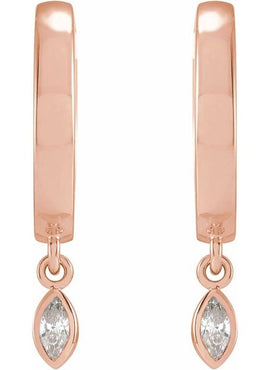 14K Yellow Gold 1/5 CTW Natural Diamond Hinged Hoop Earrings