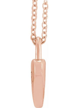 14K Yellow Gold Engravable Heart Lock Pendant
