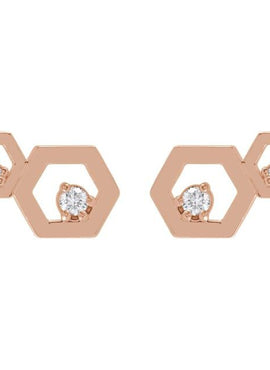 Sterling Silver .08 CTW Natural Diamond Honeycomb Earrings