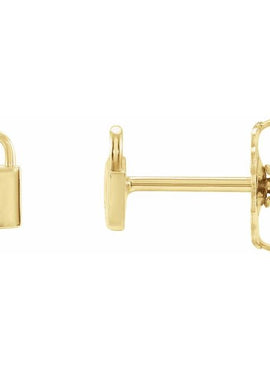 Sterling Silver Petite Lock Earrings