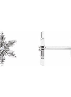 Platinum .0075 CTW Natural Diamond Snowflake Earrings
