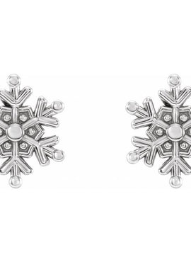 Platinum Snowflake Stud Earrings