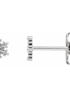 Platinum Snowflake Stud Earrings