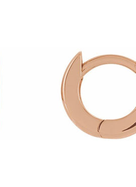 14K White Gold 9.5 mm Hinged Hoop Earrings
