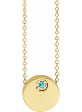 Sterling Silver Natural Blue Zircon 16-18