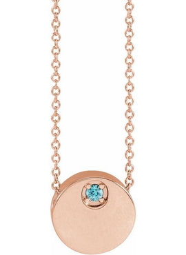 Sterling Silver Natural Blue Zircon 16-18