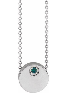 Sterling Silver Natural Blue Zircon 16-18
