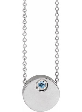 Sterling Silver Natural Blue Zircon 16-18