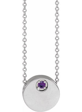 Sterling Silver Natural Blue Zircon 16-18