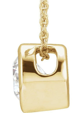 14K Yellow Gold 1/4 CT Lab-Grown Diamond Solitaire 16-18