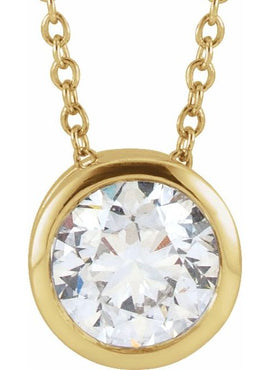 14K Yellow Gold 1/4 CT Lab-Grown Diamond Solitaire 16-18