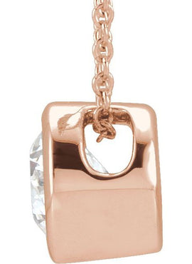14K Yellow Gold 1/4 CT Lab-Grown Diamond Solitaire 16-18