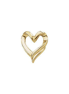 18K Yellow Gold Heart Slide Pendant