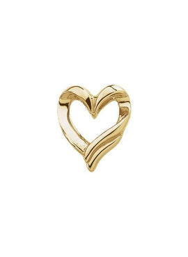 10K White Gold Heart Slide Pendant
