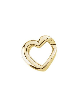 18K Yellow Gold Heart Slide Pendant