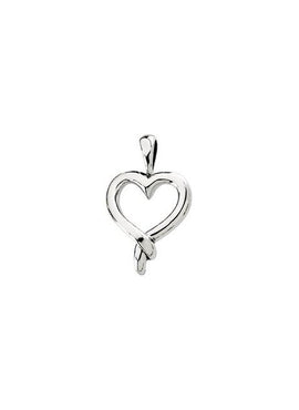 14K White Gold Heart Pendant