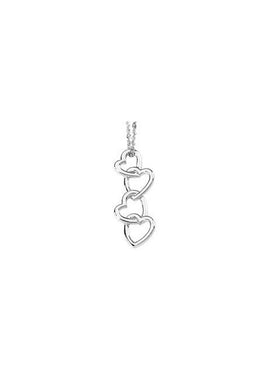 14K Yellow Gold Linked Hearts Pendant