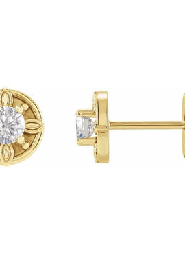 14K Rose Gold 1/5 CTW Natural Diamond Floral-Inspired Earrings